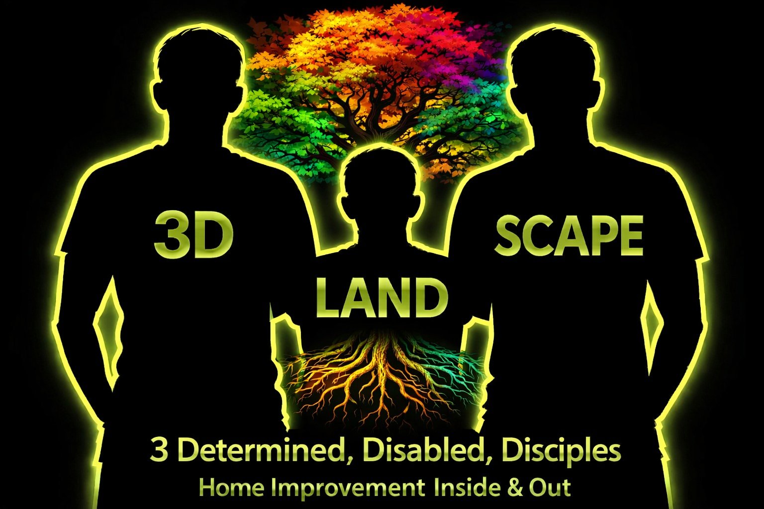 3D Landscape – 3 Determined, Disabled, Disciples – Home Improvement Inside & Out