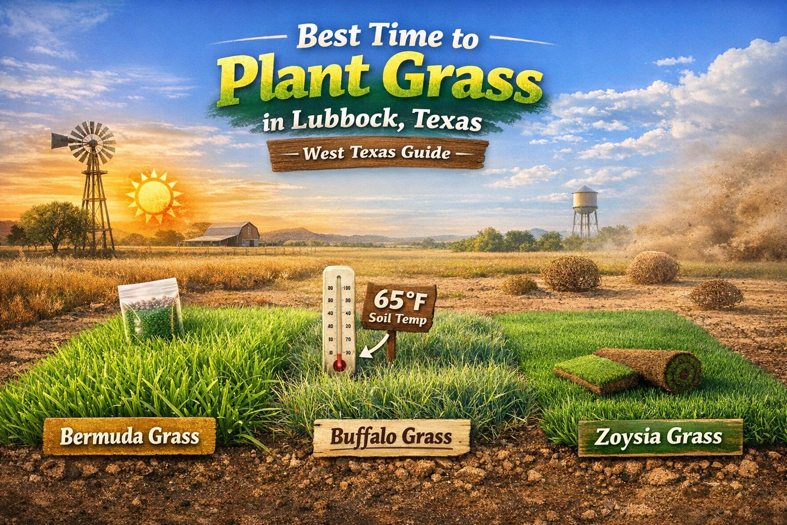 Best time to plant grass in Lubbock, TX